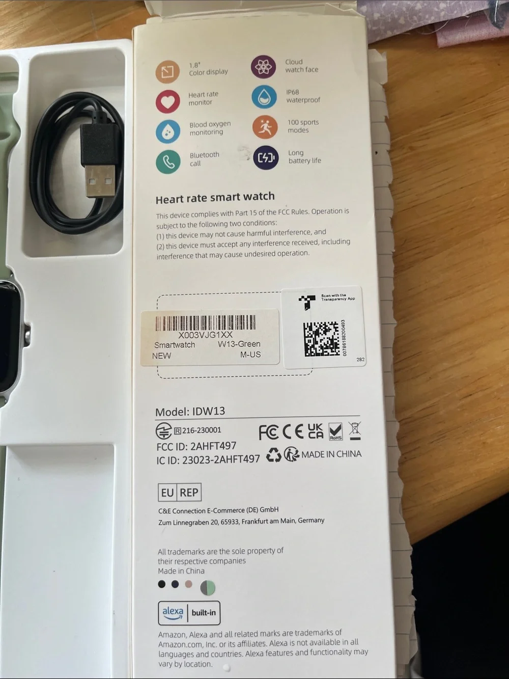 Sage Green  Smartwatch with Built-In Voice Assistant and Silicone Band